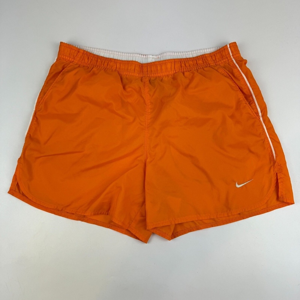 Vintage 90's Nike Womens Size L (14) Short Running Shorts 3.5" Ins Orange *Read